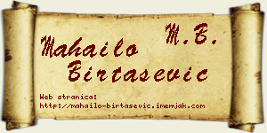 Mahailo Birtašević vizit kartica